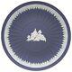 Wedgwood Portland Jasperware Blue Engine Turned Plate Infant Academy