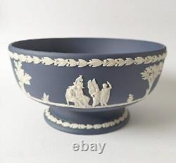 Wedgwood Portland Jasperware Blue Footed Bowl 1st Quality