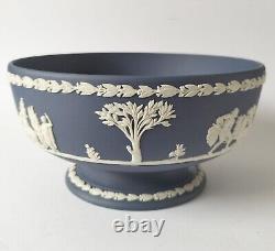 Wedgwood Portland Jasperware Blue Footed Bowl 1st Quality