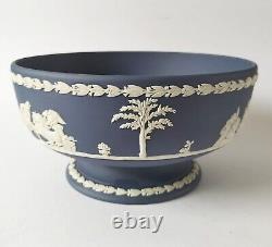 Wedgwood Portland Jasperware Blue Footed Bowl 1st Quality