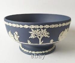 Wedgwood Portland Jasperware Blue Footed Bowl 1st Quality