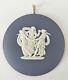 Wedgwood Portland Jasperware Blue Pendant Three Graces