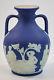 Wedgwood Portland Vase, Cobalt Blue Jasperware Cameo, 8 Inches Tall