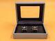 Wedgwood Pottery & Rhodium 20mm Star Design Pair Of Cufflinks In Original Box