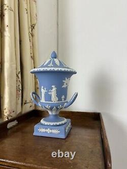 Wedgwood Powder Blue Jasperware Campagna Vase 1956 Excellent Condition