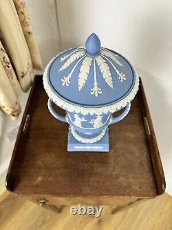 Wedgwood Powder Blue Jasperware Campagna Vase 1956 Excellent Condition