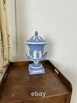 Wedgwood Powder Blue Jasperware Campagna Vase 1956 Excellent Condition