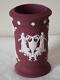 Wedgwood Prestige Wine Crimson Red Jasper Jasperware 5 Cylinder Vase