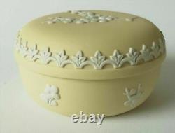 Wedgwood Primrose Jasperware Yellow Prunus Trinket Box