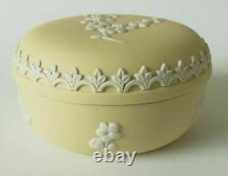 Wedgwood Primrose Jasperware Yellow Prunus Trinket Box