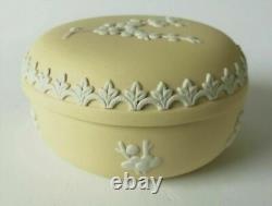 Wedgwood Primrose Jasperware Yellow Prunus Trinket Box