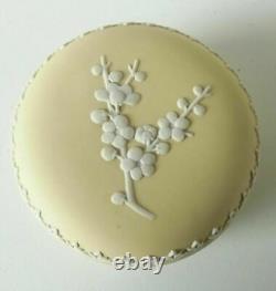 Wedgwood Primrose Jasperware Yellow Prunus Trinket Box