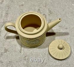 Wedgwood Primrose Yellow Jasperware Ulysses Miniature Teapot 3.5 tall