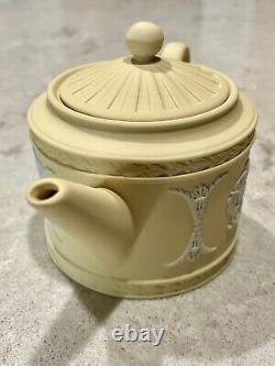 Wedgwood Primrose Yellow Jasperware Ulysses Miniature Teapot 3.5 tall