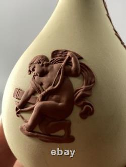 Wedgwood Primrose Yellow & Terracotta Rare Jasperware Jasper 14cm Bud Vase