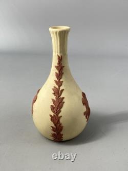 Wedgwood Primrose Yellow & Terracotta Rare Jasperware Jasper 14cm Bud Vase