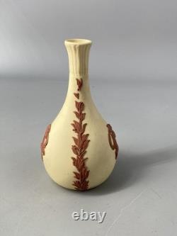 Wedgwood Primrose Yellow & Terracotta Rare Jasperware Jasper 14cm Bud Vase