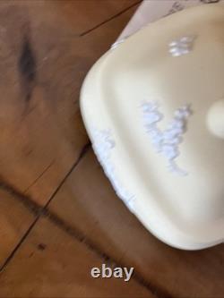 Wedgwood Primrose Yellow Trinket Box RARE Colour Prunus Pattern Jasperware