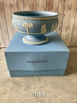 Wedgwood Rare Jasper Jasperware White On Blue Imperial Bowl Boxed