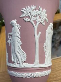 Wedgwood Rare Pretty Pink Jasperware Jasper Ware Large 7.5cm Footed Vase