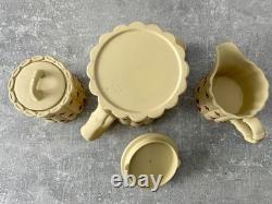 Wedgwood Rare Terracotta Yellow Bamboo Jasper Jasperware 3pc Tea Set
