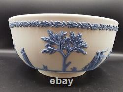 Wedgwood Reverse Jasperware Blue on White Sacrifice Fruit Bowl