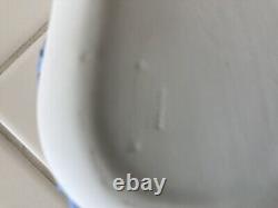 Wedgwood Reverse White Blu Jasperware Trumpet Vase, Cache Pot, Heart Box, Plate