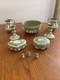 Wedgwood Sage Green Jasperware 10pc Set Large Bowl, Candlesticks, Jugs & Boxes