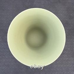 Wedgwood Sage Green Jasperware Arcadian Footed Vase 19cm Staffordshire 1981