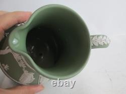 Wedgwood Sage Green Jasperware Jug & Matching Bowl Dish Set Made in England