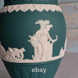 Wedgwood Spruce Green Vase Jasperware 1st quality Excellent