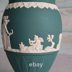 Wedgwood Spruce Green Vase Jasperware 1st quality Excellent