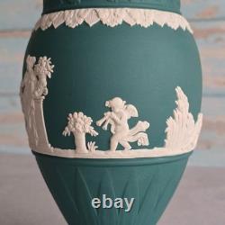 Wedgwood Spruce Green Vase Jasperware 1st quality Excellent