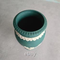 Wedgwood Spruce Green Vase Jasperware 1st quality Excellent