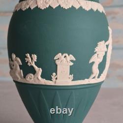 Wedgwood Spruce Green Vase Jasperware 1st quality Excellent