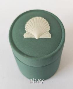 Wedgwood Teal Green Jasperware Trinket Box Seashell Signed Tony Baggott