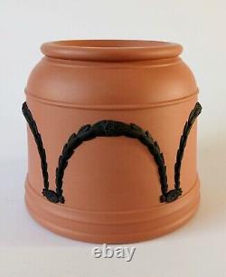 Wedgwood Terracotta And Black Jasperware Planter / Plant Pot