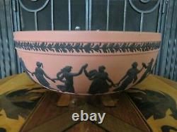 Wedgwood Terracotta Black Jasperware Large Bowl Centerpiece Dancing Hours 1957