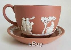 Wedgwood Terracotta Grecian Sacrifice Jasperware Jug Tea Cup Plate Set FreeUShip