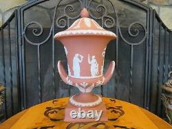 Wedgwood Terracotta Jasper Ware Campana Pedestal Urn Vase Sacrifice Figures 1957