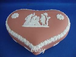 Wedgwood Terracotta Jasperware Heart Shape Lidded Trinket Box