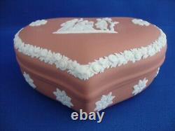 Wedgwood Terracotta Jasperware Heart Shape Lidded Trinket Box