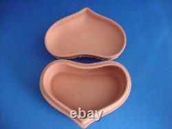 Wedgwood Terracotta Jasperware Heart Shape Lidded Trinket Box