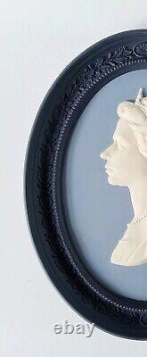 Wedgwood Tri Colour Jasperware Large H. M. Queen Elizabeth II Portrait Medallion