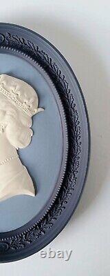 Wedgwood Tri Colour Jasperware Large H. M. Queen Elizabeth II Portrait Medallion