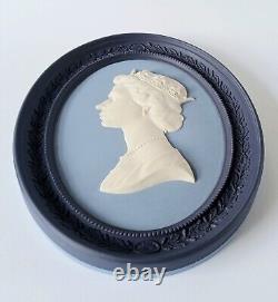 Wedgwood Tri Colour Jasperware Large H. M. Queen Elizabeth II Portrait Medallion