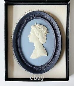 Wedgwood Tri Colour Jasperware Large H. M. Queen Elizabeth II Portrait Medallion