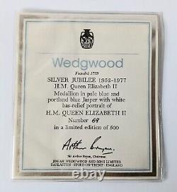 Wedgwood Tri Colour Jasperware Large H. M. Queen Elizabeth II Portrait Medallion