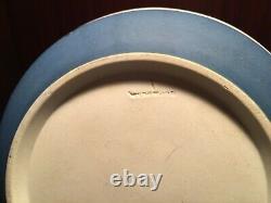 Wedgwood Vintage Jasperware Blue Dip Biscuit Tea Barrel Jar Silver LID