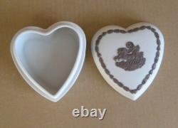 Wedgwood WHITE & BROWN Jasperware AURORA HEART Box